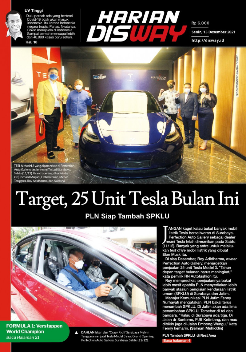 Target, Laku 25 Unit Tesla Bulan Ini